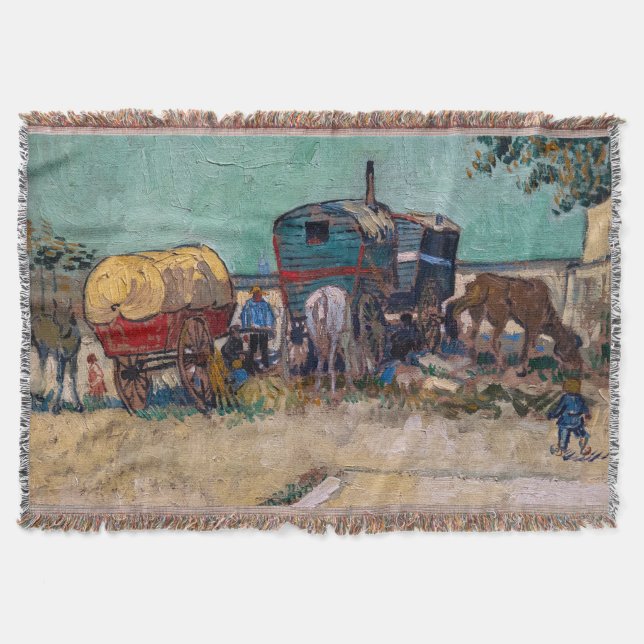 Manta Vincent van Gogh - Caravanas, campamento gitano ce (Anverso)