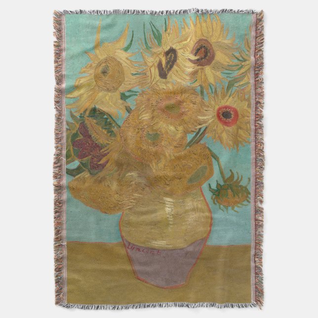 Manta Vincent van Gogh - Jarrón con doce girasoles (Frente vertical)
