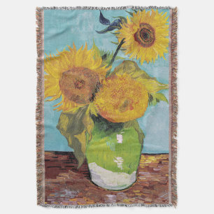 Manta Vincent Van Gogh - Tres girasoles en una caja