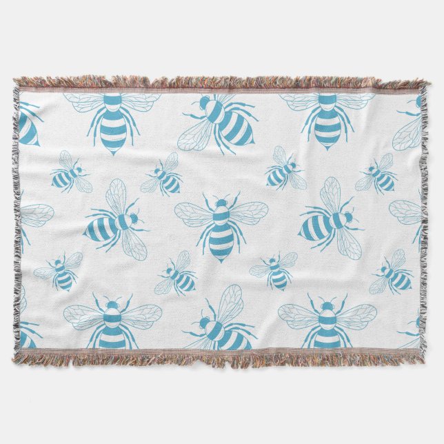 Manta Vintage Bee Botanical Blue (1) (Anverso)