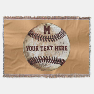 Manta Vintage Béisbol Tirar TU TEXTO, MONOGRAM