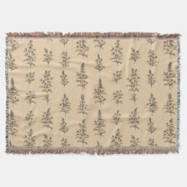 Manta Vintage Botanical Herb Pattern – Neutral Floral