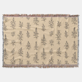 Manta Vintage Botanical Herb Pattern – Neutral Floral