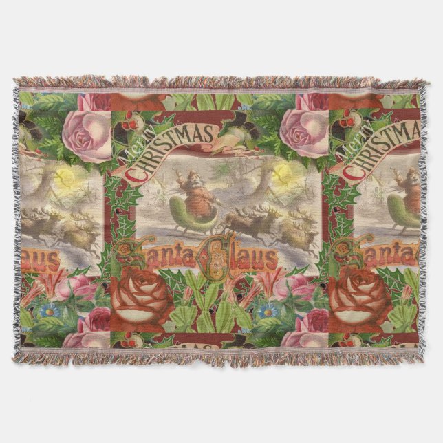 Manta Vintage Christmas Santa Claus Sleigh (Anverso)