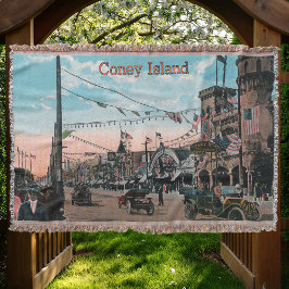 Manta Vintage Coney Island Throw Blanket