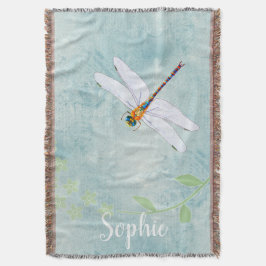 Manta Vintage Dragonfly on Faded Floral Background