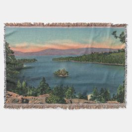 Manta Vintage Emerald Bay Lake Tahoe Throw Blanket