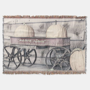 Manta Vintage Fall calabazas carros caídas colores dibuj