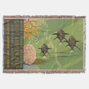 Manta Vintage Great Barrier Reef Throw Blanket