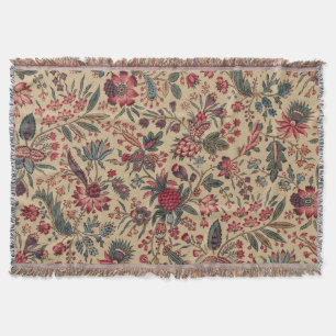 Manta Vintage Labor de Aguja Antigua Floral Amueblar