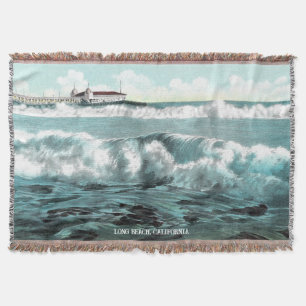 Manta Vintage Long Beach CA Throw Blanket