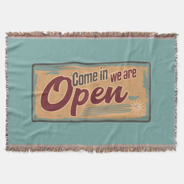 Manta Vintage open business sign retro cafe garage (Anverso)