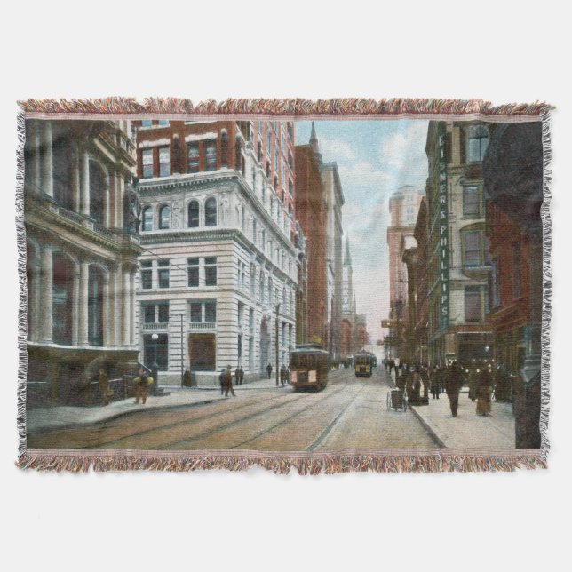 Manta Vintage Pittsburgh, PA Throw Blanket (Anverso)