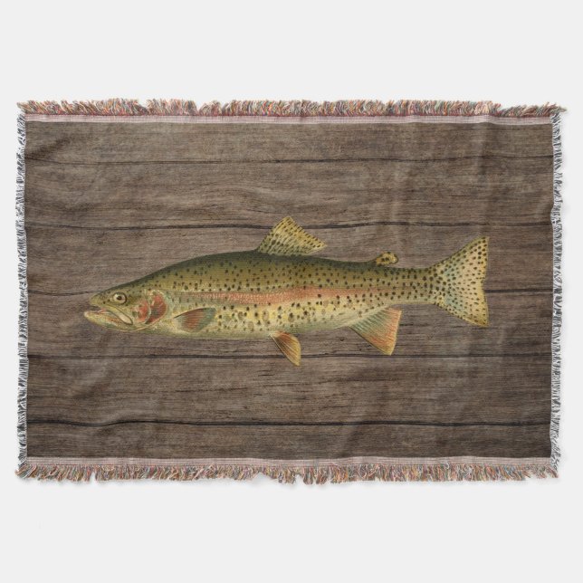 Manta Vintage Rainbow Trout Throw Blanket (Anverso)