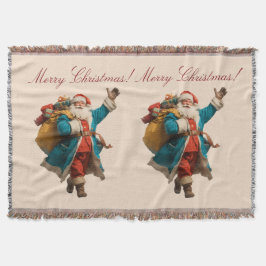 Manta Vintage Santa Personalized Christmas Design
