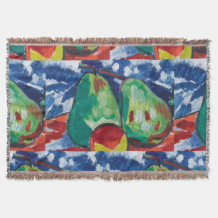 Manta Vintage Vaclav Spala Vida con peras Rojo Blu