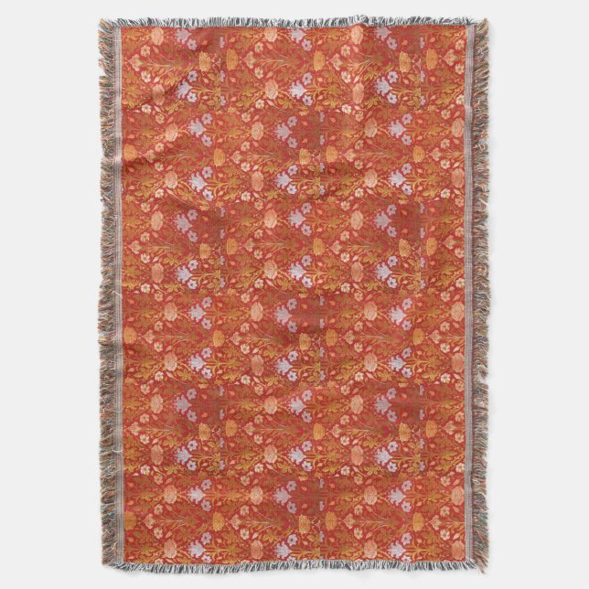 Manta Vintage William Morris Rosa y Lily (Frente vertical)