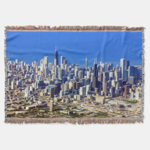 Manta Vista aérea de Chicago céntrica con el lago