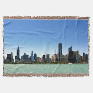Manta Vista del horizonte de Chicago por el lago