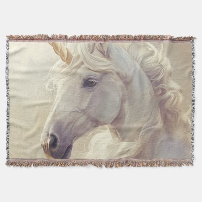 Manta Vloerkleed met Witte Unicorn Sparkle (Anverso)