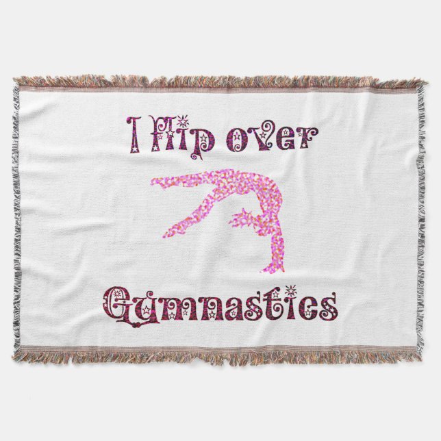 Manta Volteo Sobre Gimnasia Fancy Font Throw Blanc (Anverso)