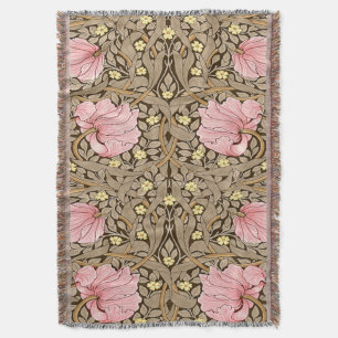Manta W Morris Pimpernel Pattern en rosa y sepia