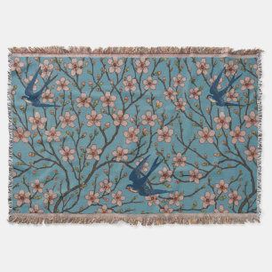 Manta Walter Crane Almond Blossom y Swallow