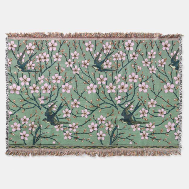 Manta Walter Crane Swallows and Almonds Throw Blanket (Anverso)