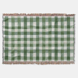 Manta Warm Cream Green Plaid Stripes Christmas