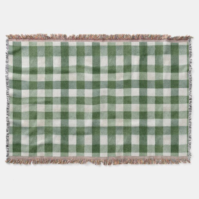 Manta Warm Cream Green Plaid Stripes Christmas (Anverso)