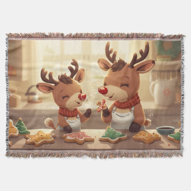Manta  “Warm Winter Reindeer Snuggle Blanket” (Anverso)