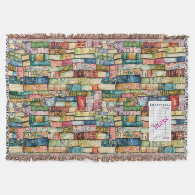 Manta Watercolor Aesthetic Stacked Books (Anverso)