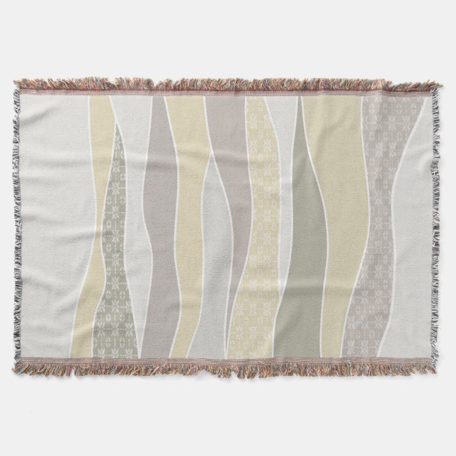 Manta Wave curvada verde cálida rosa amarillo amarillo c (Anverso)