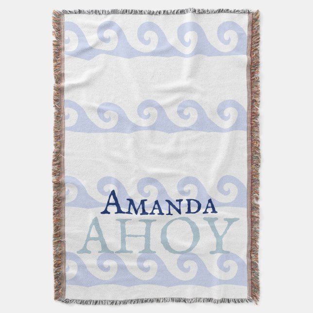 Manta Waves Ahoy Personalizado (Frente vertical)