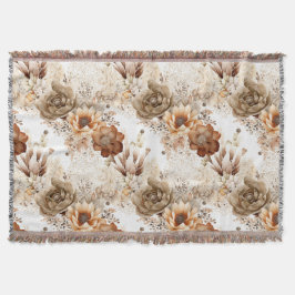 Manta Western Brown Cream Southwest Floral