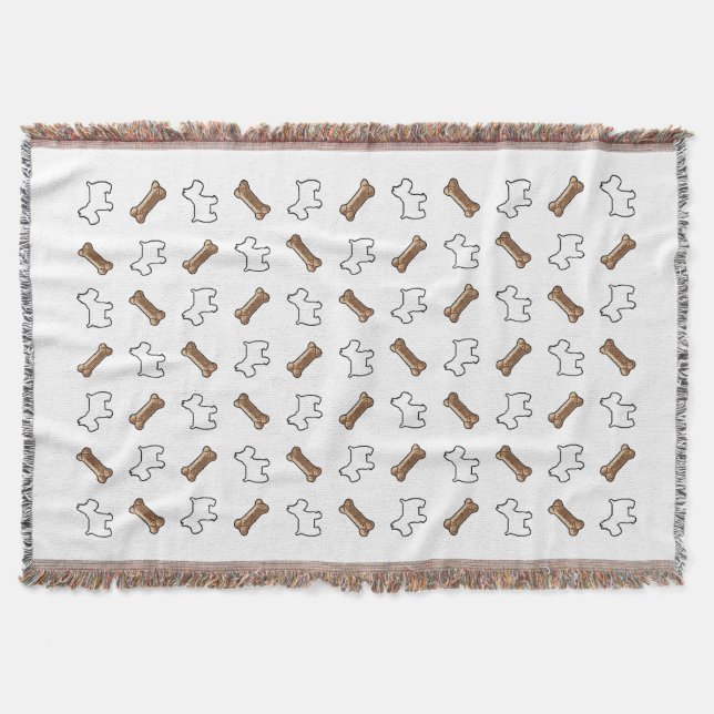 Manta Westie Westies y galletas de perro (Anverso)