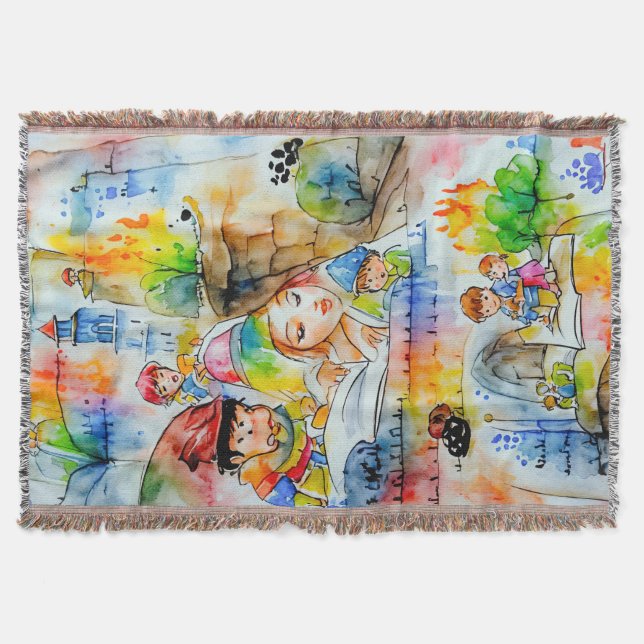 Manta Whimsical Fairy Tale Ilustracion (Anverso)