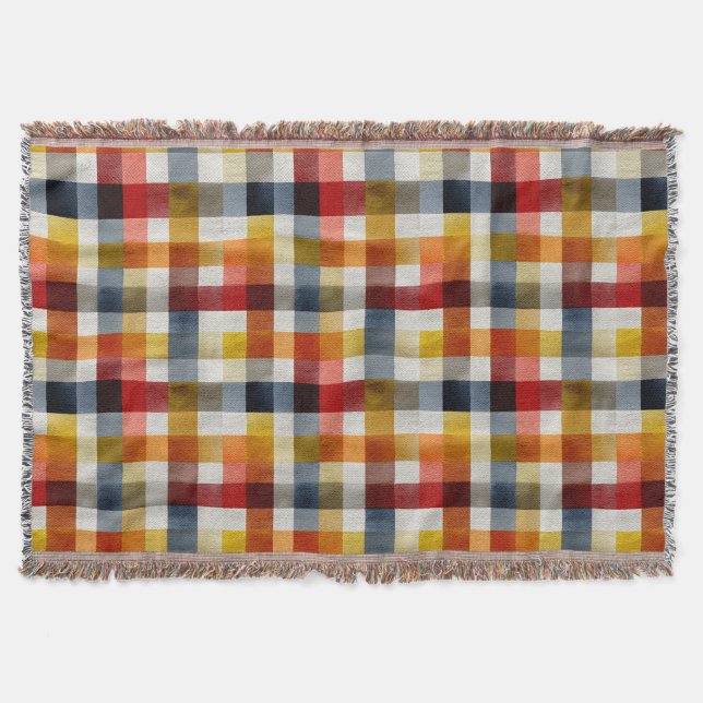 Manta Whimsical Farmhouse Watercolor Plaid (Anverso)