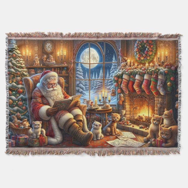 Manta Whimsical Santa Throw Blanket (Anverso)