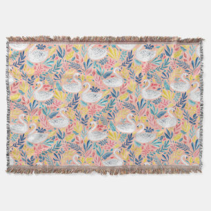 Manta Whimsical Sweet Swans on Pale Pink