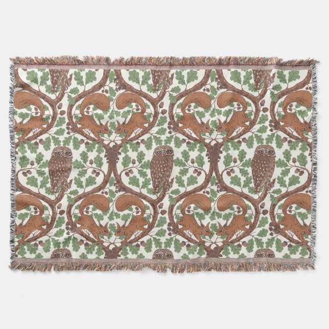 Manta Whispers/Owls y Squirrels en roble/mo (Anverso)