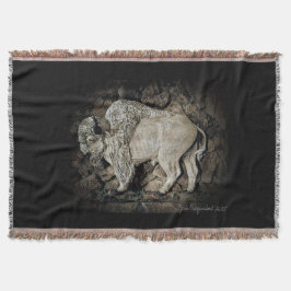 Manta "White Buffalo" original artThrow Blanket