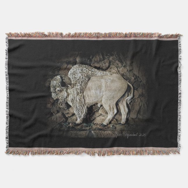 Manta "White Buffalo" original artThrow Blanket (Anverso)