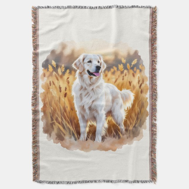 Manta White Golden Retriever Dog (Frente vertical)