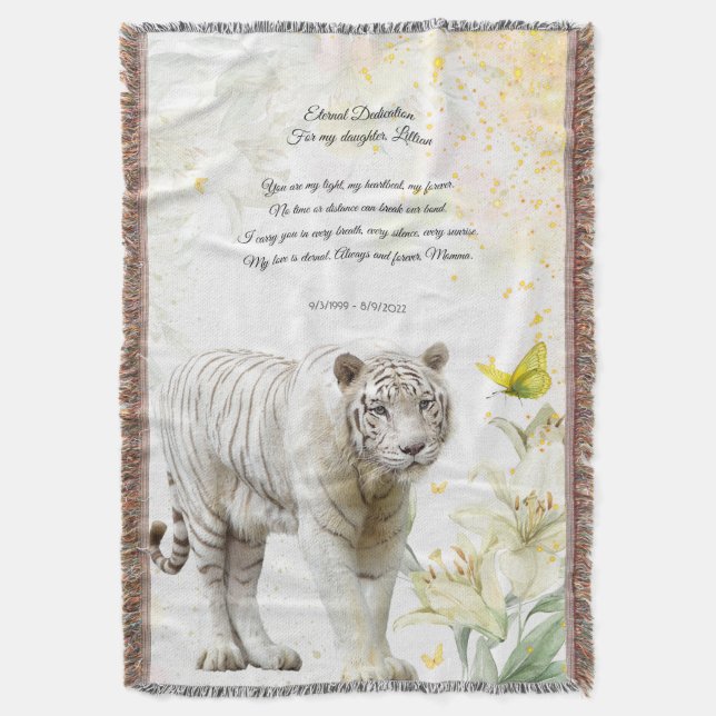 Manta White Tiger and Lilies Devotion Blanket (Frente vertical)