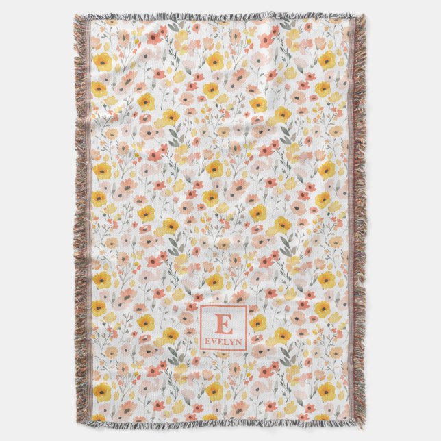 Manta Wildflower Monogrammed Blanket (Frente vertical)