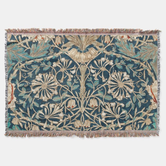 Manta William Morris Antique Honeysuckle Floral (Anverso)