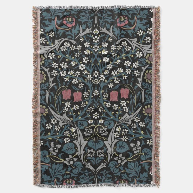 Manta William Morris Blackthorn Floral Art Nouveau (Frente vertical)