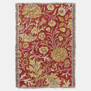 Manta William Morris Cherwell Patrón floral Rojo