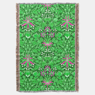 Manta William Morris Hyacinth Print Lime & Emerald Green